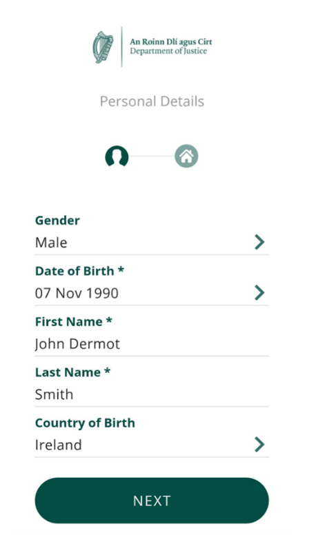 An image showing the IDpal app personal details screen on the Android app