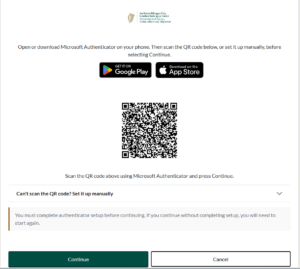 An image of the Microsoft Authenticator QR code