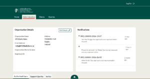 Captura de tela da aba “Administração”