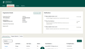 Captura de tela da guia “Administração”