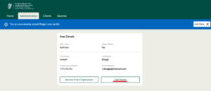Captura de tela do registro do usuário